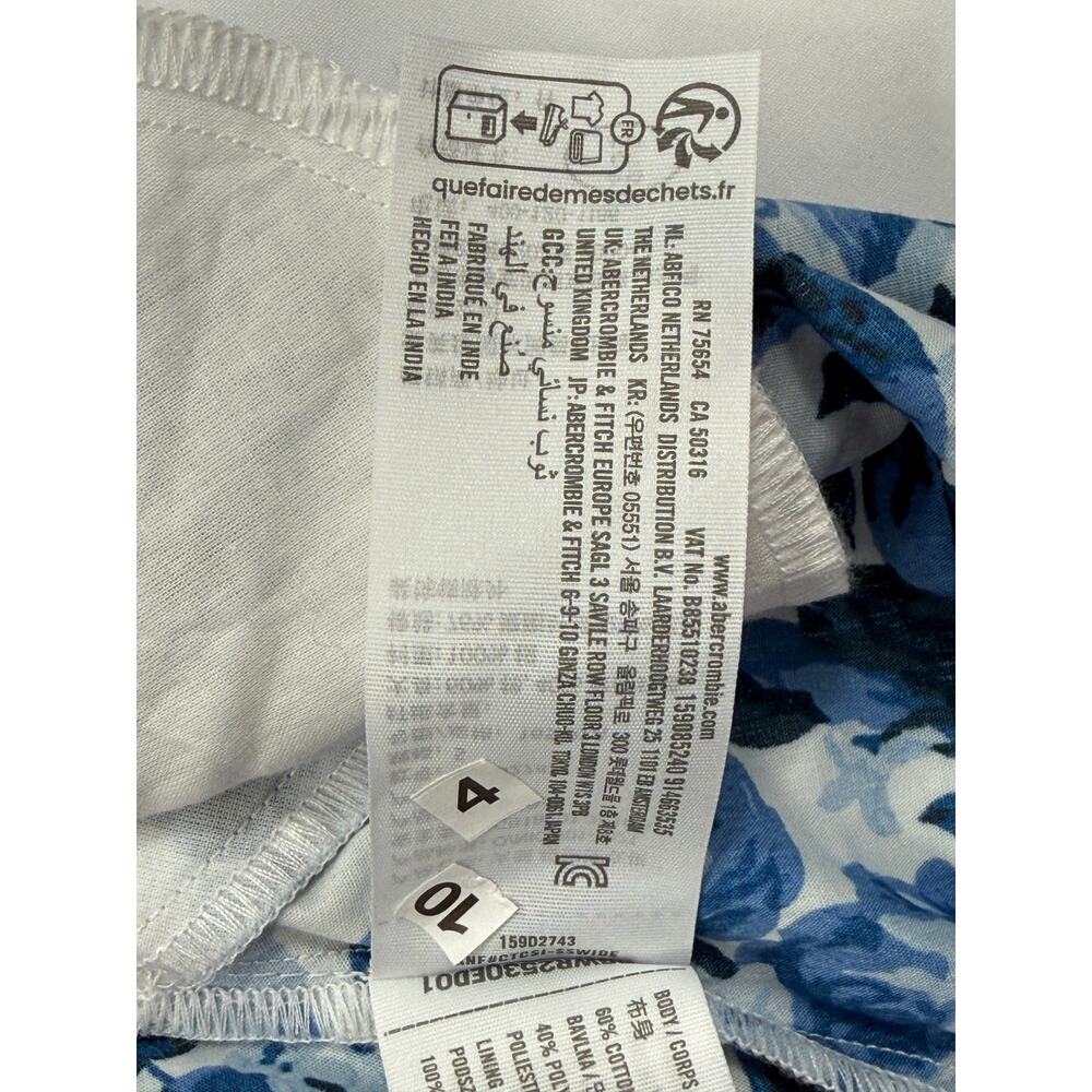 Abercrombie & Fitch Emerson Blue Floral Short Dress Size S - Picture 12 of 13